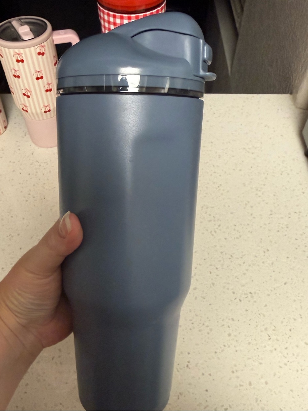 Blue Travel Tumbler with Flip Lid - Unbranded